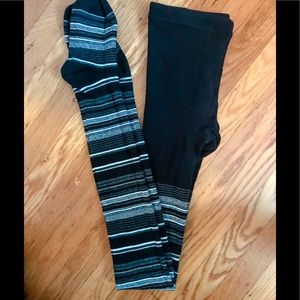 Thick striped tights